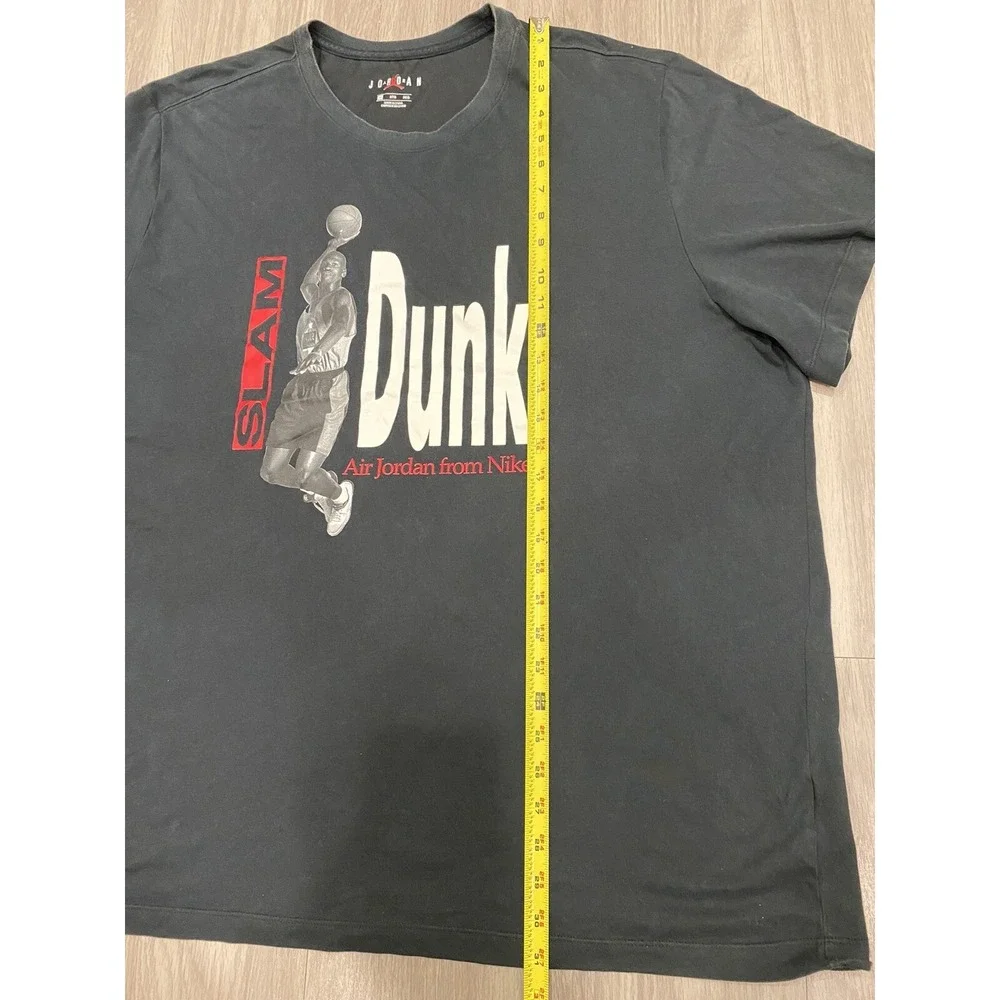 Air Jordan Slam Dunk Nike Michael Retro Graphic‎ Black Crew Neck T shirt Tee 3XL